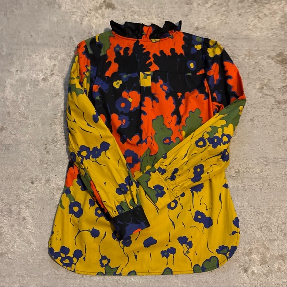 J. Crew Ruffle-Front Classic-Fit Boy Shirt in Ratti® Melting Floral Size Medium - Picture 11 of 11